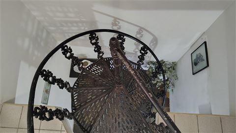 Detalhes da escada em espiral